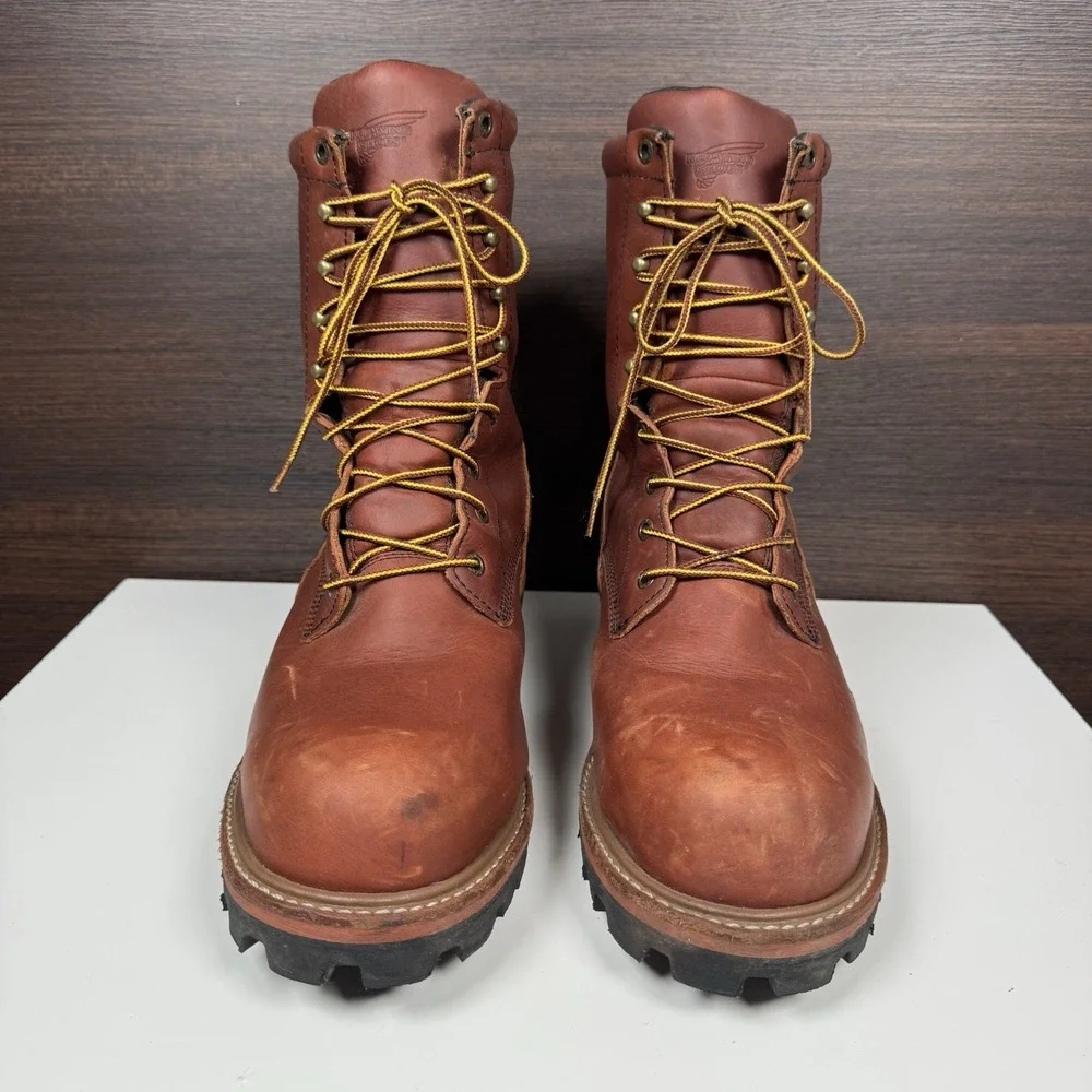 Red Wing 217 Waterproof Logger Boots Men's 10 EE - Brown Leather - Soft Toe